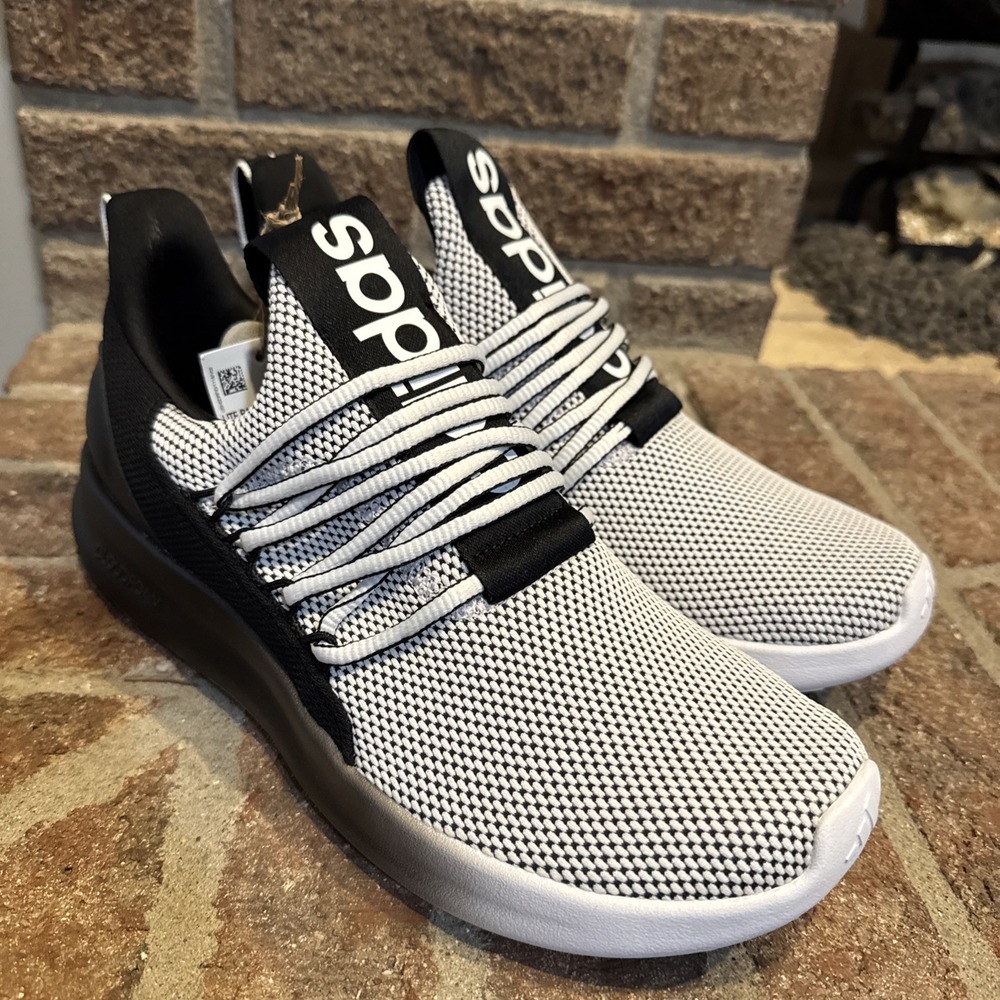 adidas Men's Lite Racer Adapt 7.0 Sneaker Shoes, White/Black/White, Size 8
